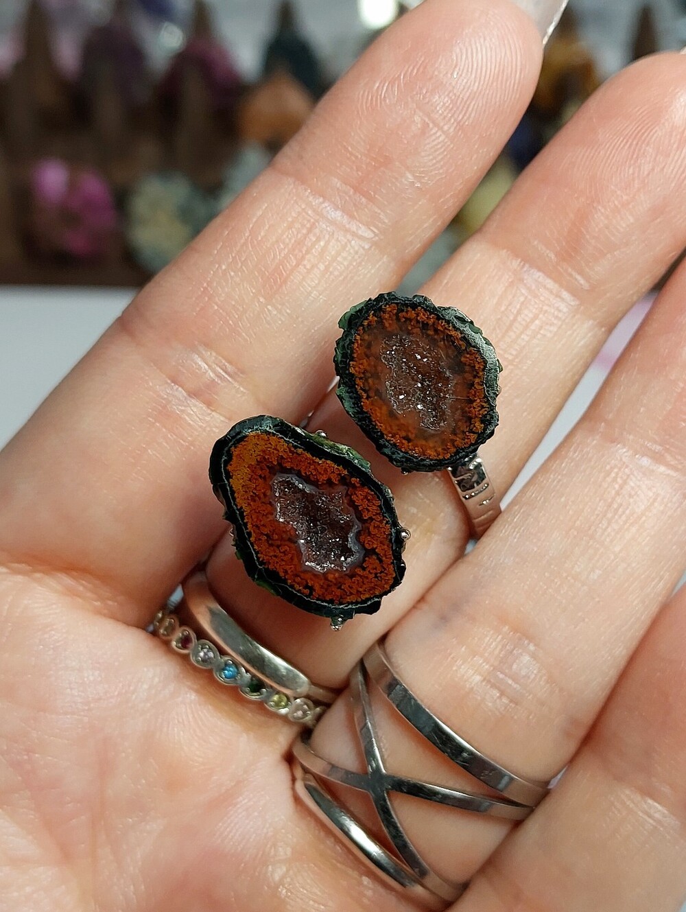 ⚒️ Duel Mini Mexican Tabasco Geode Copper Specimen Ring